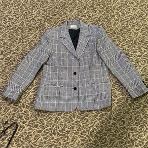 Women’s Size 14 Country Suburbans vintage wool blend houndstooth plaid blazer